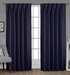 lot 3283 image: Porch &amp Den Bolling Sateen Woven Blackout Curtain Panel Pair with Pinch Pleat Top 2 Pack (size unknown)