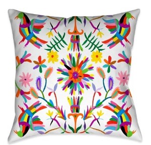 lot 3509 image: Laural Home Whimsical Folk Art I Outdoor Throw Pillow