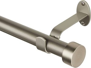 lot 7064 image: Elrene Serena Adjustable Window Curtain Rod and Cap Shaped Finial