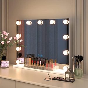 lot 7071 image: Desktop Mirror Cosmetic Mirror Touch Screen With Energy-Saving LED- Retail$121.49