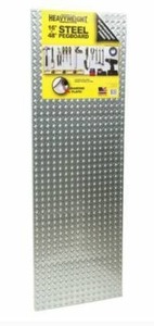lot 3522 image: SET OF 2 John Sterling Corp 0204-1648 16 X 48 Steel Diamond Plate Heavyweight Pegboard