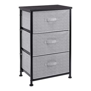 lot 1936 image: Basics Fabric 3-Drawer Storage Organizer Unit for Closet, Black, 27 x 18.25
