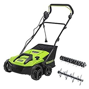 lot 2448 image: Greenworks 13 Amp 14-Inch Corded Dethatcher  Scarifier, DT13B00 (B09FYVJL56)