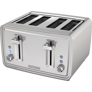 lot 12619 image: Black & Decker Stainless Steel 4-Slice Wide-Slot Toaster