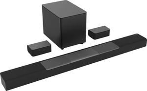 lot 12883 image: VIZIO - 5.1.2-Channel M-Series Premium Sound Bar with Wireless Subwoofer, Dolby Atmos and DTSX - Dark Charcoal - Retail $499.99
