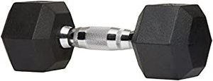 lot 12898 image: Amazon Basics Rubber Encased Exercise and Fitness Hex Dumbbell Hand Weight for Strength Training, 20-Pound (B074DZ6NGS)