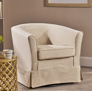 lot 12528 image: Noble House Beige Swivel Club Chair, Beige - Retail $139.50