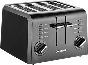 lot 12614 image: Cuisinart CPT-142BK 4-Slice Compact Plastic Toaster, Black