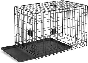 lot 12903 image: Amazon Basics Foldable Double Door Metal Crate