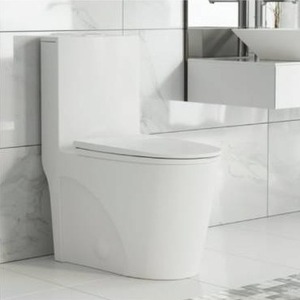 lot 1113 image: Swiss Madison St. Tropez 1-Piece 1.11.6 GPF Dual Flush Elongated Toilet in Glossy White - Retail $303.76