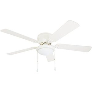 lot 12848 image: Portage Bay 50254 Hugger 52 White West Hill Ceiling Fan with Bowl Light Kit