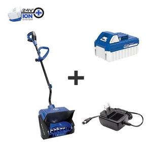 lot 1052 image: Snow Joe 24V-SS13 24-Volt iON Cordless Snow Shovel Kit  13-Inch  W 4.0-Ah Battery and Charger - Blue & Black