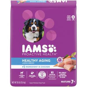 lot 1053 image: IAMS Healthy Aging Adult Large Breed for Mature and Senior Dogs with Real Chicken Dry Dog Food - 30lbs