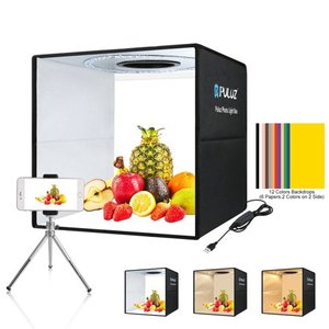 lot 1060 image: PULUZ Dimmable Photo Studio Light Box 16 40cm Portable Photography Light Tent with 6 Backdrops (12 Colors) & Soft Light Cloth for Product Display