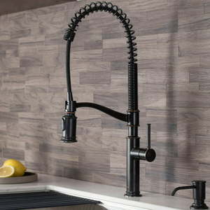 lot 3955 image: Kraus Sellette�� Commercial Style Pull-Down Kitchen Faucet in Oil Rubbed Bronze