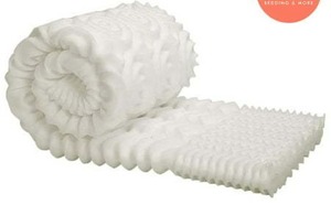 lot 3970 image: Dawn College Dorm Mattress Topper  Twin XL Egg Crate Foam  Supportive Quality Sleep Hypoallergenic Cooling  Made in USA  CertiPUR, 34 x 76
