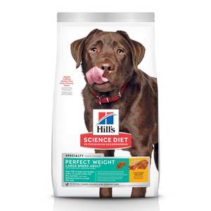 lot 3977 image: Hills Science Diet Adult Perfect Weight for Weight Management, Large Breed Dry Dog Food, Chicken Recipe, 28.5 lb. Bag (B083FHJX4F)