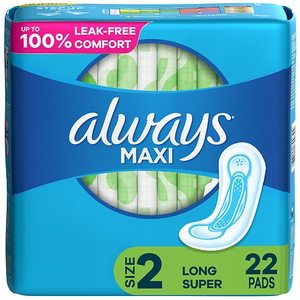lot 12141 image: Always Maxi Daytime Pads without Wings Size 2 Regular Unscented 22 CT