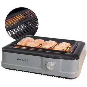 lot 12975 image: Simple Living Products Infrared Indoor Smokeless Grill Grey SLP-SG-001, 18 x 14