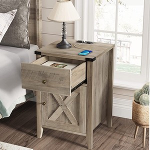 lot 1003 image: Ittar Farmhouse End Table Retro Gray