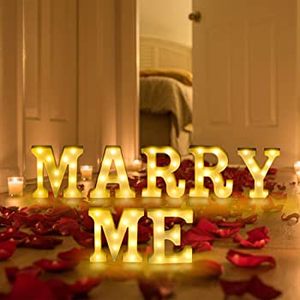 lot 1979 image: Marry Me Light Up Letters 9in X 8in Color-White