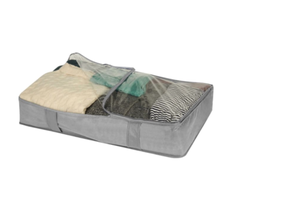 lot 2001 image: OCM Under Bed Bag With Zippers, Gray, Set Of 2, 18x30x6 Each