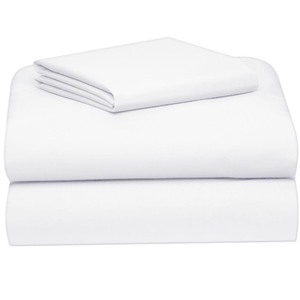 lot 2003 image: OCM Microfiber Twin XL Fitted And Flat Sheet And 1 Pillowcase Set, 3pc Total, White