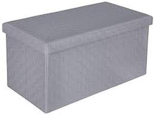 lot 3692 image: Gray Folding Storage Ottoman