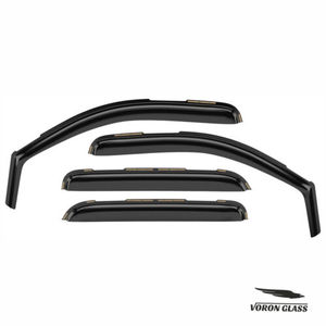 lot 3958 image: Side Window Deflectors, Black, 4 Pcs. For A Chevrolet Silverado1500, 2500, 3500 Crew Cab, With Side Mirror Rain Visor