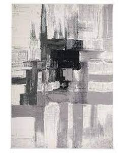 lot 3979 image: Main Street Rugs Elko Elk950 BlackGreyWhite 5 x 7 Area Rug