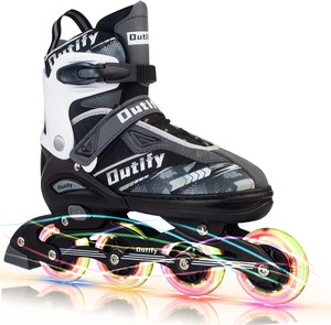 lot 8013 image: Black and White High-Point Sports Inline Skates Children Size
