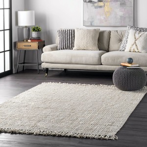 lot 8045 image: NuLoom, Natura Hand Loomed Off White Size 46