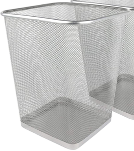 lot 12115 image: Metal Mess Trashcan 2-Pack 11In X 11In
