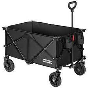 lot 12855 image: Vivosun Collapsible Outdoor Wagon, Black, 5 x 23.5 x 21.5