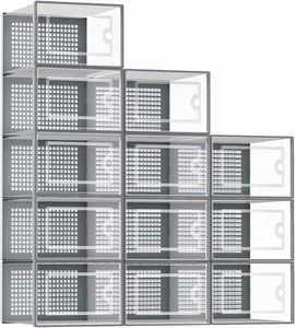lot 12859 image: Mupera Stackable Shoe Box, 12 Pack, White, 11 x 8.25 x 15