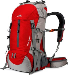 lot 12869 image: Lowoko Red And Grey Hiking Backpack