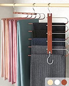 lot 12143 image: MORALVE Pants Hangers Space Saving - 2 Pack Wood Scarf Hangers for Closet Organizer - Jean Hangers Scarf Holder Closet Space Saving Hangers - Pants Rack Leggings Hanger Space Saver Closet Organization (B08RCCP3HV)