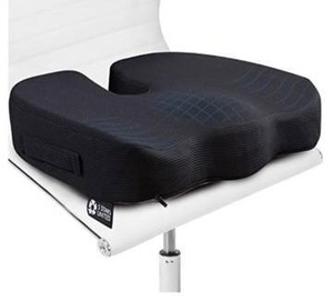 lot 12148 image: Seat Cushion Pillow for Office Chair - Memory Foam Firm Coccyx Pad - Tailbone, Sciatica, Lower Back Pain Relief - Contoured Posture Corrector for Car, Wheelchair, Computer and Desk Chair Teal