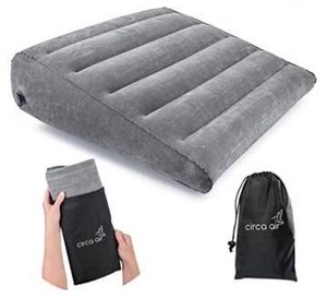 lot 12157 image: CIRCA AIR Inflatable Wedge Pillow - Lightweight & Portable Travel Wedge Pillow for Sleeping, Acid Reflux & Snoring. Fast InflationDeflation. for Improved Back, Knee & Leg Elevation Support