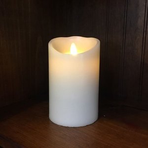 lot 12162 image: Moving Flame LED Pillar Candle (IVORY) Vanilla SCENTED