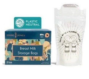 lot 12180 image: Idaho Jones Fun Quotes Breastmilk Storage Bags (8oz Large) 60 Breast Milk Storage Bags for Freezer Storage with 10 Different Bag Slogans. PET Breast Milk Storing Bags with Wide Mouth and Double Zip