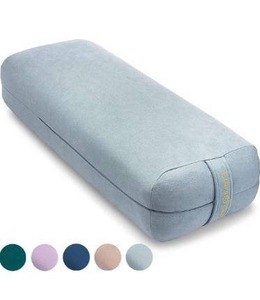 lot 9452 image: AJNA Yoga Bolster Pillow - Luxurious 100% Organic Vegan Suede - Yoga Bolster for Restorative Yoga - Rectangular Yoga Pillow with Carry Handle - Machine Washable Cover Green