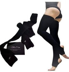 lot 9462 image: High Thigh Leg Warmers for Women. Warm Up High Socks- Yoga, Pole Dance. Non-Slip Black