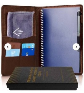 lot 9469 image: premium leather smart notebook cover executive size Black