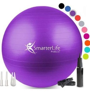 lot 9475 image: SmarterLife Workout Exercise Ball for Fitness, Yoga, Balance, Stability, or Birthing, Great as Yoga Ball Chair for Office or Exercise Gym Equipment for Home, Premium Non-Slip Design (Size, Color)