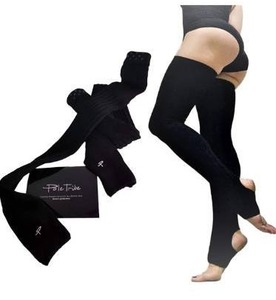 lot 9485 image: High Thigh Leg Warmers for Women. Warm Up High Socks- Yoga, Pole Dance. Non-Slip Black