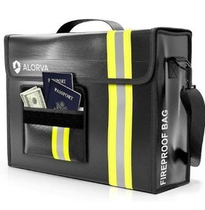 lot 9495 image: ALORVA Fireproof and Waterproof Document Bag - 17 x 12 x 5 with Wallet Protector - Reflective to Find Fast at Night - Shield Important Documents & Valuables from Fire & Water - Firefighter Designed