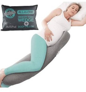 lot 9504 image: in1 Pregnancy Pillows, Chiro Designed Maternity Pillow with 100% Cotton Cover, Pregnancy Body Pillow & Pregnancy Wedge to Support Belly, Knees and Hips - Portable Full Body Pillow for Pregnant Women