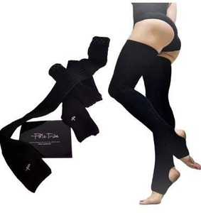 lot 9516 image: High Thigh Leg Warmers for Women. Warm Up High Socks- Yoga, Pole Dance. Non-Slip Black Large