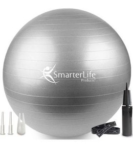 lot 9533 image: SmarterLife Workout Exercise Ball for Fitness, Yoga, Balance, Stability, or Birthing, Great as Yoga Ball Chair for Office or Exercise Gym Equipment for Home, Premium Non-Slip Design (Size, Color)